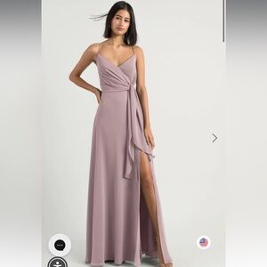 Jenny Yoo Amara Luxe Chiffon Dress in Fig